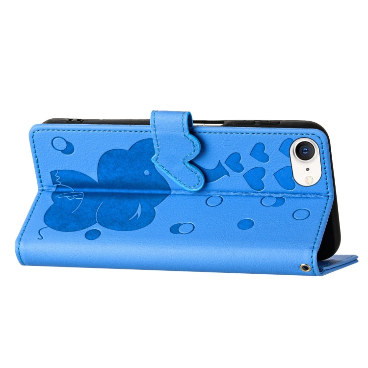 Custodia per telefono in pelle goffrata con elefante dei cartoni animati, For iPhone SE 2022 / 2020, For iPhone 13 Pro Max, For iPhone 13 Pro, For iPhone 13