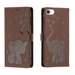 Custodia per telefono in pelle goffrata con elefante dei cartoni animati, For iPhone SE 2022 / 2020, For iPhone 13 Pro Max, For iPhone 13 Pro, For iPhone 13