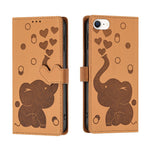Custodia per telefono in pelle goffrata con elefante dei cartoni animati, For iPhone SE 2022 / 2020, For iPhone 13 Pro Max, For iPhone 13 Pro, For iPhone 13