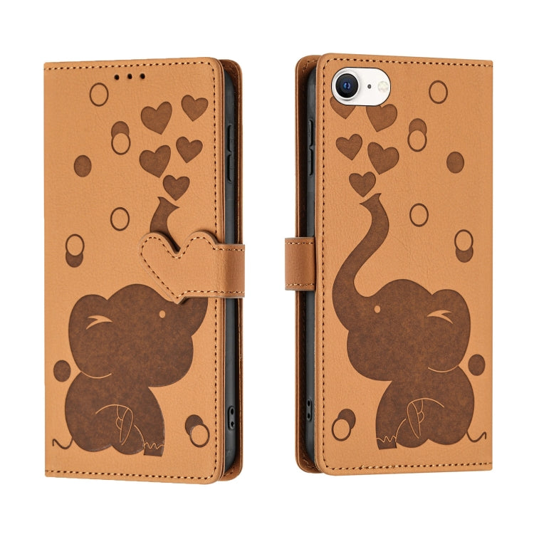 Custodia per telefono in pelle goffrata con elefante dei cartoni animati, For iPhone SE 2022 / 2020, For iPhone 13 Pro Max, For iPhone 13 Pro, For iPhone 13