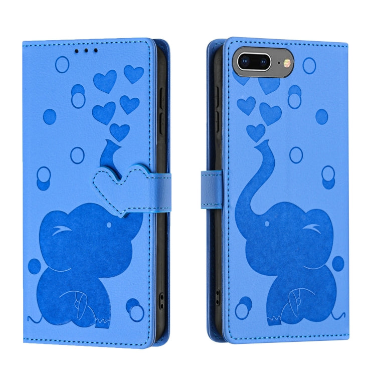 Custodia per telefono in pelle goffrata con elefante dei cartoni animati, For iPhone XS Max, For iPhone 8 Plus / 7 Plus