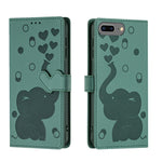 Custodia per telefono in pelle goffrata con elefante dei cartoni animati, For iPhone XS Max, For iPhone 8 Plus / 7 Plus