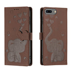 Custodia per telefono in pelle goffrata con elefante dei cartoni animati, For iPhone XS Max, For iPhone 8 Plus / 7 Plus