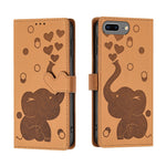 Custodia per telefono in pelle goffrata con elefante dei cartoni animati, For iPhone XS Max, For iPhone 8 Plus / 7 Plus