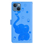 Custodia per telefono in pelle goffrata con elefante dei cartoni animati, For iPhone 13 mini / 12 mini, For iPhone 12 / 12 Pro, For iPhone 12 Pro Max, For iPhone 11 Pro Max