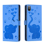 Custodia per telefono in pelle goffrata con elefante dei cartoni animati, For iPhone XS Max, For iPhone 8 Plus / 7 Plus