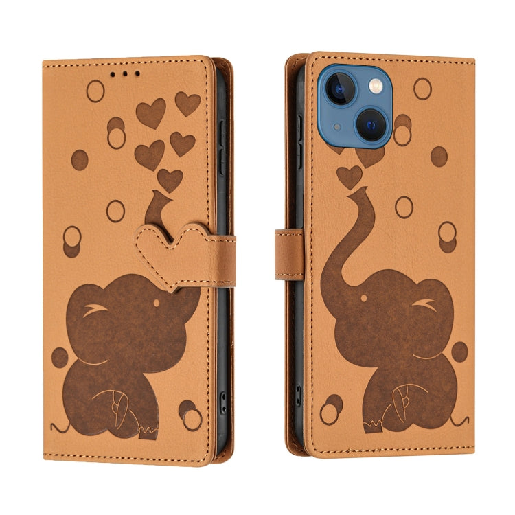 Custodia per telefono in pelle goffrata con elefante dei cartoni animati, For iPhone SE 2022 / 2020, For iPhone 13 Pro Max, For iPhone 13 Pro, For iPhone 13