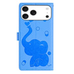 Custodia per telefono in pelle goffrata con elefante dei cartoni animati, For iPhone 17 Pro Max, For iPhone 17 Pro, For iPhone 17, For iPhone Air