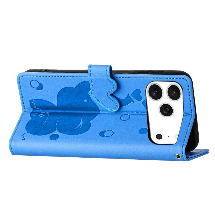 Custodia per telefono in pelle goffrata con elefante dei cartoni animati, For iPhone 17 Pro Max, For iPhone 17 Pro, For iPhone 17, For iPhone Air