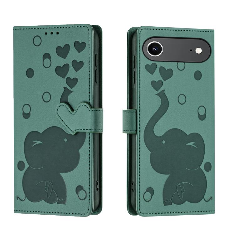 Custodia per telefono in pelle goffrata con elefante dei cartoni animati, For iPhone 17 Pro Max, For iPhone 17 Pro, For iPhone 17, For iPhone Air
