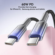 Cavo dati di ricarica rapida serie JOYROOM S-A42 Crystal Clear, lunghezza: 1,2 m, Type-C to Type-C Cable, Type-C to 8 Pin Cable, USB to Type-C Cable, USB to 8 Pin Cable