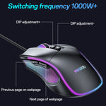 Mouse cablato RGB USB 7200DPI Yesido KB20, KB20