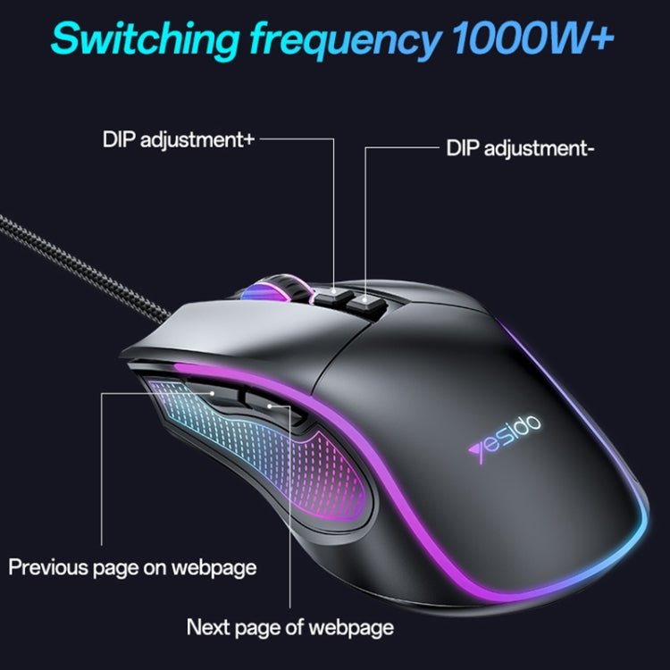 Mouse cablato RGB USB 7200DPI Yesido KB20, KB20