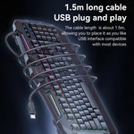Tastiera cablata USB Yesido KB21 da 104 tasti, 1,5 m, con luce di respirazione, KB21