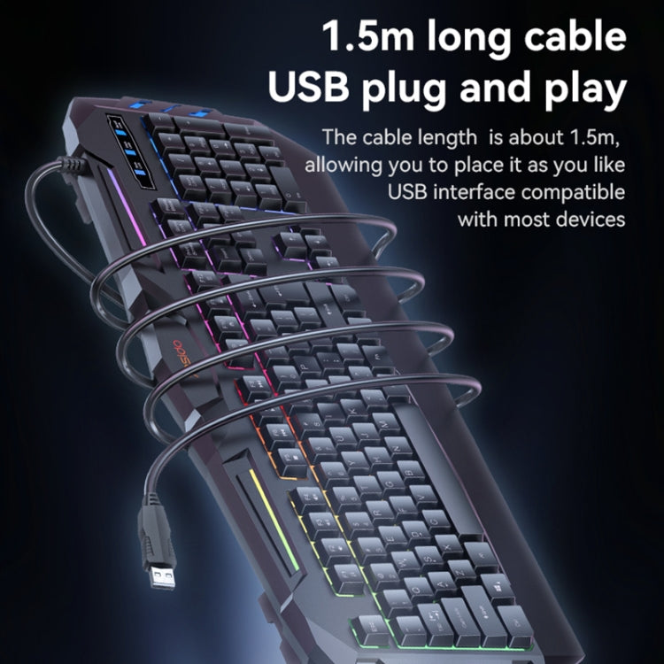 Tastiera cablata USB Yesido KB21 da 104 tasti, 1,5 m, con luce di respirazione, KB21