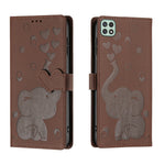 Custodia per telefono in pelle goffrata con elefante dei cartoni animati, For Samsung Galaxy A53 5G, For Samsung Galaxy A33 5G, For Samsung Galaxy A52 4G / 5G, For Samsung Galaxy A22 5G