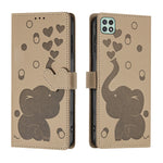 Custodia per telefono in pelle goffrata con elefante dei cartoni animati, For Samsung Galaxy A53 5G, For Samsung Galaxy A33 5G, For Samsung Galaxy A52 4G / 5G, For Samsung Galaxy A22 5G