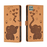 Custodia per telefono in pelle goffrata con elefante dei cartoni animati, For Samsung Galaxy A53 5G, For Samsung Galaxy A33 5G, For Samsung Galaxy A52 4G / 5G, For Samsung Galaxy A22 5G