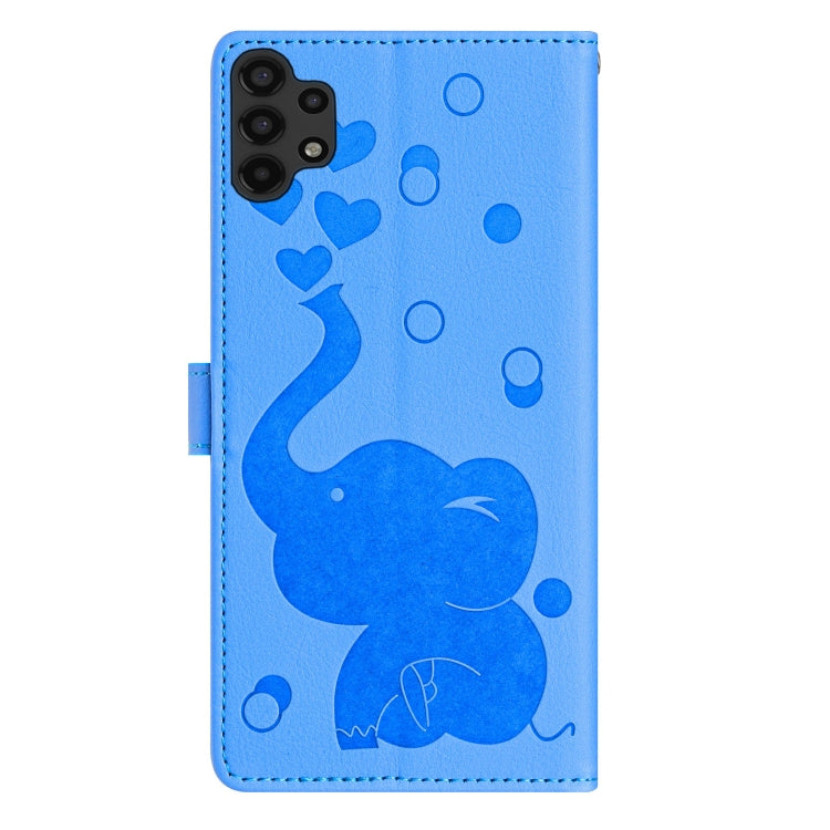 Custodia per telefono in pelle goffrata con elefante dei cartoni animati, For Samsung Galaxy A32 5G, For Samsung Galaxy A42 5G