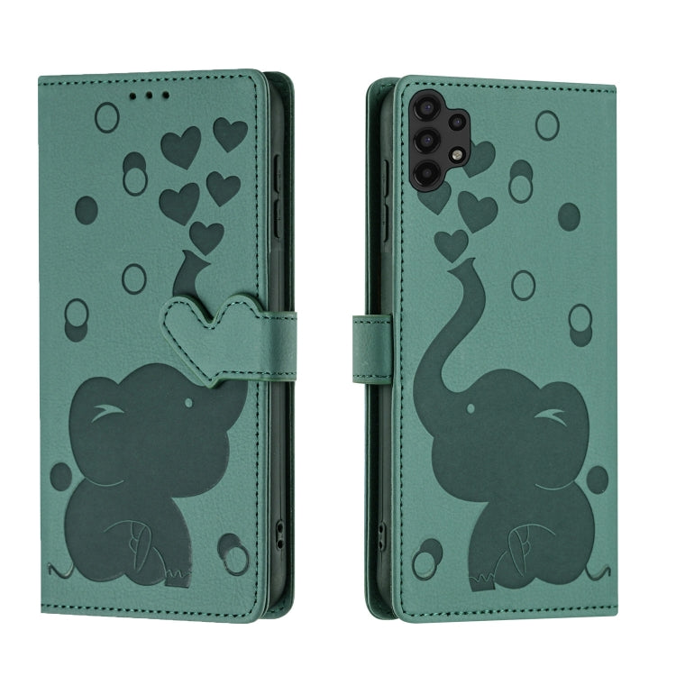 Custodia per telefono in pelle goffrata con elefante dei cartoni animati, For Samsung Galaxy A32 5G, For Samsung Galaxy A42 5G