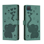 Custodia per telefono in pelle goffrata con elefante dei cartoni animati, For Samsung Galaxy A32 5G, For Samsung Galaxy A42 5G