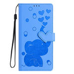 Custodia per telefono in pelle goffrata con elefante dei cartoni animati, For Samsung Galaxy A53 5G, For Samsung Galaxy A33 5G, For Samsung Galaxy A52 4G / 5G, For Samsung Galaxy A22 5G