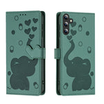 Custodia per telefono in pelle goffrata con elefante dei cartoni animati, For Samsung Galaxy A15, For Samsung Galaxy A55 5G, For Samsung Galaxy A35 5G, For Samsung Galaxy A05s
