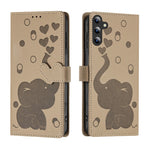Custodia per telefono in pelle goffrata con elefante dei cartoni animati, For Samsung Galaxy A15, For Samsung Galaxy A55 5G, For Samsung Galaxy A35 5G, For Samsung Galaxy A05s