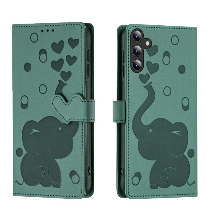 Custodia per telefono in pelle goffrata con elefante dei cartoni animati, For Samsung Galaxy A56 5G, For Samsung Galaxy A26 5G, For Samsung Galaxy A36 5G, For Samsung Galaxy A16 5G