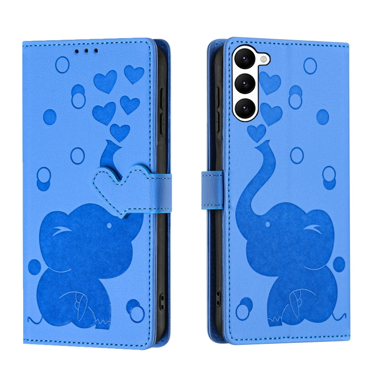 Custodia per telefono in pelle goffrata con elefante dei cartoni animati, For Samsung Galaxy S23 Ultra 5G, For Samsung Galaxy S23+ 5G, For Samsung Galaxy S23 5G, For Samsung Galaxy S20 FE