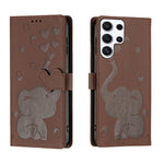 Custodia per telefono in pelle goffrata con elefante dei cartoni animati, For Samsung Galaxy S23 Ultra 5G, For Samsung Galaxy S23+ 5G, For Samsung Galaxy S23 5G, For Samsung Galaxy S20 FE