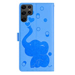 Custodia per telefono in pelle goffrata con elefante dei cartoni animati, For Samsung Galaxy S22 Ultra 5G, For Samsung Galaxy S22+ 5G, For Samsung Galaxy S22 5G, For Samsung Galaxy S21 FE 5G