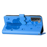 Custodia per telefono in pelle goffrata con elefante dei cartoni animati, For Samsung Galaxy S21 5G, For Samsung Galaxy S21+ 5G, For Samsung Galaxy S21 Ultra 5G