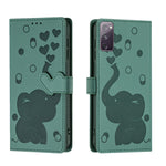Custodia per telefono in pelle goffrata con elefante dei cartoni animati, For Samsung Galaxy S23 Ultra 5G, For Samsung Galaxy S23+ 5G, For Samsung Galaxy S23 5G, For Samsung Galaxy S20 FE