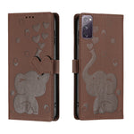 Custodia per telefono in pelle goffrata con elefante dei cartoni animati, For Samsung Galaxy S23 Ultra 5G, For Samsung Galaxy S23+ 5G, For Samsung Galaxy S23 5G, For Samsung Galaxy S20 FE