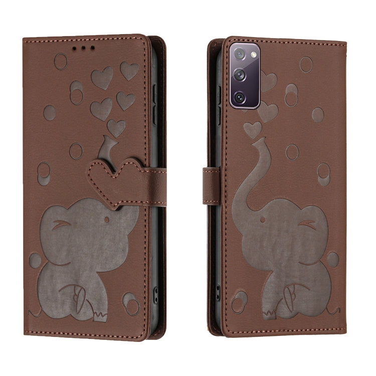 Custodia per telefono in pelle goffrata con elefante dei cartoni animati, For Samsung Galaxy S23 Ultra 5G, For Samsung Galaxy S23+ 5G, For Samsung Galaxy S23 5G, For Samsung Galaxy S20 FE