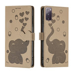 Custodia per telefono in pelle goffrata con elefante dei cartoni animati, For Samsung Galaxy S23 Ultra 5G, For Samsung Galaxy S23+ 5G, For Samsung Galaxy S23 5G, For Samsung Galaxy S20 FE