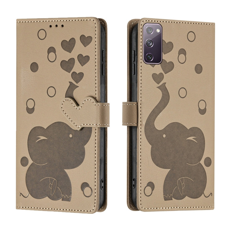Custodia per telefono in pelle goffrata con elefante dei cartoni animati, For Samsung Galaxy S23 Ultra 5G, For Samsung Galaxy S23+ 5G, For Samsung Galaxy S23 5G, For Samsung Galaxy S20 FE
