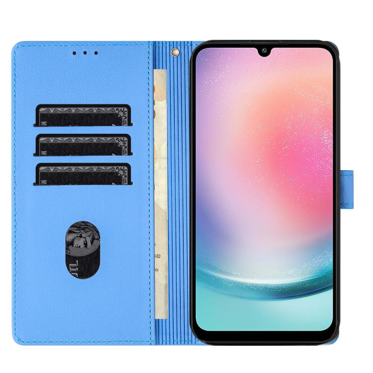 Custodia per telefono in pelle goffrata con elefante dei cartoni animati, For Samsung Galaxy S25 FE 5G, For Samsung Galaxy S25 5G, For Samsung Galaxy S25+ 5G, For Samsung Galaxy S25 Ultra 5G