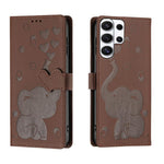 Custodia per telefono in pelle goffrata con elefante dei cartoni animati, For Galaxy S26 FE 5G, For Samsung Galaxy S26+ 5G, For Samsung Galaxy S26 Ultra 5G, For Samsung Galaxy S26 5G