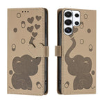 Custodia per telefono in pelle goffrata con elefante dei cartoni animati, For Galaxy S26 FE 5G, For Samsung Galaxy S26+ 5G, For Samsung Galaxy S26 Ultra 5G, For Samsung Galaxy S26 5G