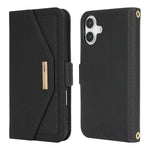 Custodia per telefono in pelle con cordino a tracolla e texture incrociata, For iPhone 16 Plus, For iPhone 16, For iPhone 15 Pro Max, For iPhone 15 Pro