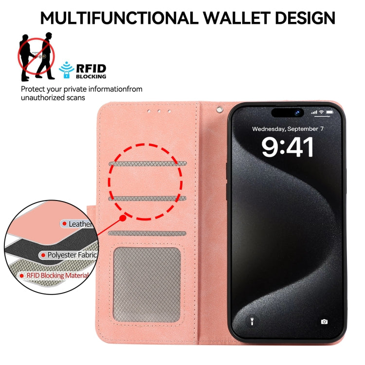 Custodia per telefono in pelle magnetica RFID ABEEL Color Block, For Samsung Galaxy S25 Ultra 5G