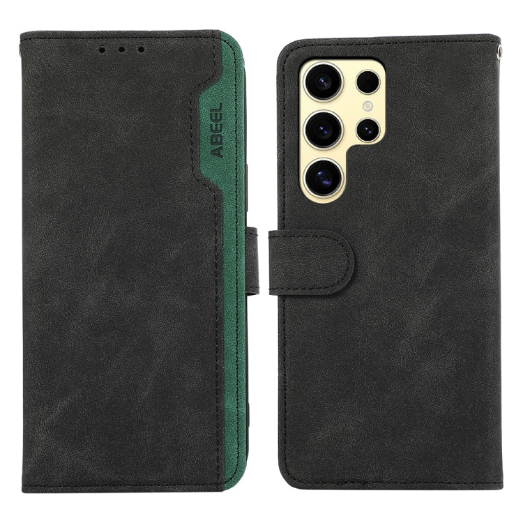 Custodia per telefono in pelle magnetica RFID ABEEL Color Block, For Samsung Galaxy S25 Ultra 5G