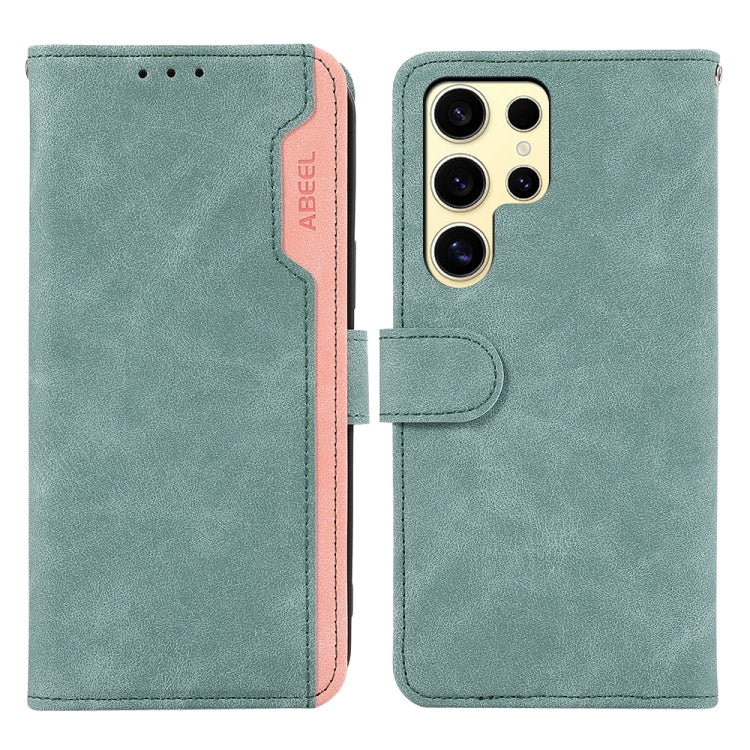Custodia per telefono in pelle magnetica RFID ABEEL Color Block, For Samsung Galaxy S25 Ultra 5G