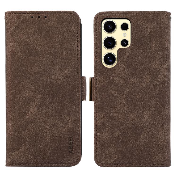 Custodia per telefono in pelle magnetica RFID satinata ABEEL, For Galaxy S26 FE 5G, For Samsung Galaxy S26+ 5G, For Samsung Galaxy S26 Edge 5G, For Samsung Galaxy S26 Ultra 5G