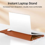 Borsa con supporto magnetico in PU per laptop multifunzionale con fodera divisa e funzione di tappetino per mouse, 15 inch, 13-14 inch