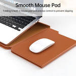 Borsa con supporto magnetico in PU per laptop multifunzionale con fodera divisa e funzione di tappetino per mouse, 15 inch, 13-14 inch