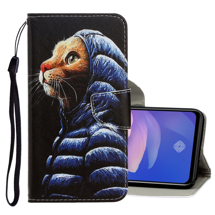 Custodia in pelle PU a vibrazione orizzontale con disegno colorato 3D con supporto, slot per schede e portafoglio, For Vivo Y50 / Y30