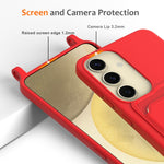 Custodia per telefono in silicone liquido tinta unita con cordino e borsa per carte integrata, For Samsung Galaxy S25 5G, For Samsung Galaxy S25+ 5G, For Samsung Galaxy S25 Ultra 5G, For Samsung Galaxy S24 FE 5G